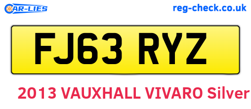 FJ63RYZ are the vehicle registration plates.
