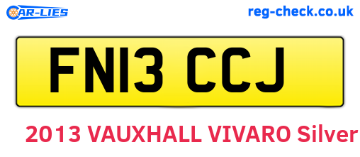 FN13CCJ are the vehicle registration plates.