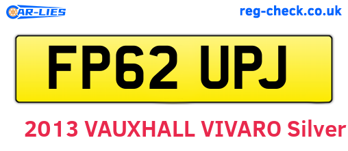 FP62UPJ are the vehicle registration plates.