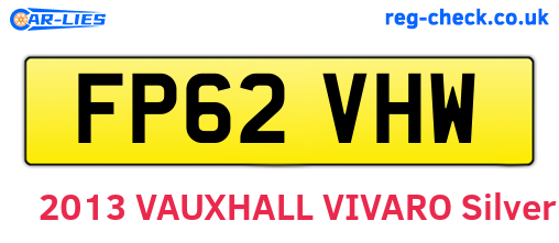 FP62VHW are the vehicle registration plates.