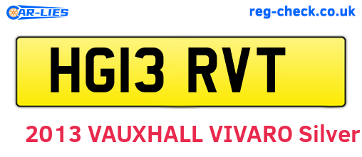 HG13RVT are the vehicle registration plates.