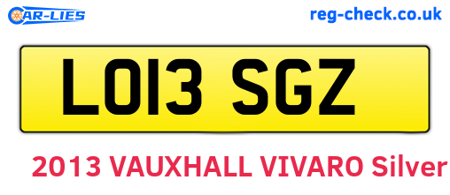 LO13SGZ are the vehicle registration plates.