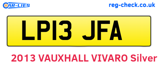 LP13JFA are the vehicle registration plates.