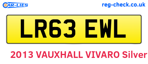 LR63EWL are the vehicle registration plates.
