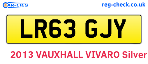 LR63GJY are the vehicle registration plates.