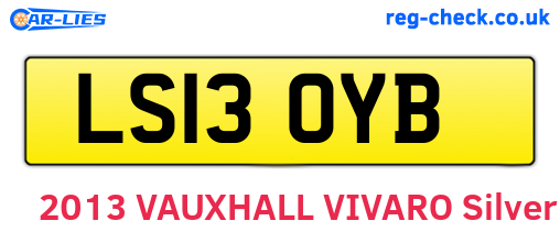 LS13OYB are the vehicle registration plates.