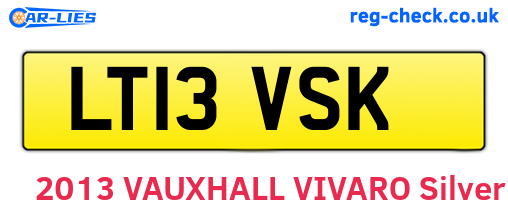 LT13VSK are the vehicle registration plates.