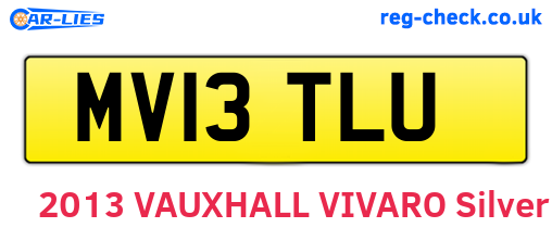 MV13TLU are the vehicle registration plates.