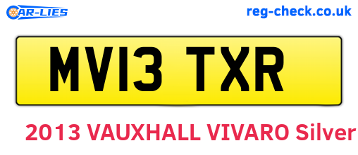 MV13TXR are the vehicle registration plates.