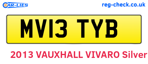 MV13TYB are the vehicle registration plates.