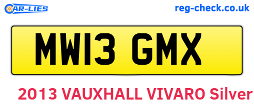 MW13GMX are the vehicle registration plates.
