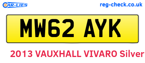 MW62AYK are the vehicle registration plates.