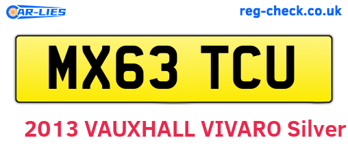 MX63TCU are the vehicle registration plates.