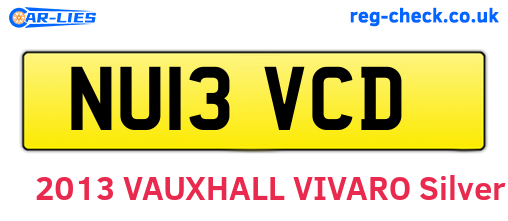 NU13VCD are the vehicle registration plates.