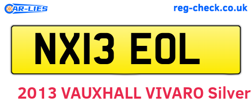 NX13EOL are the vehicle registration plates.