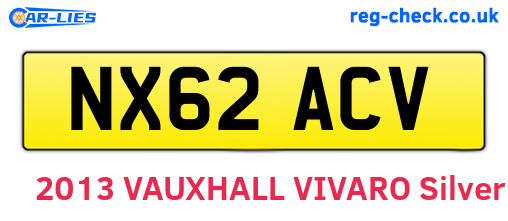 NX62ACV are the vehicle registration plates.