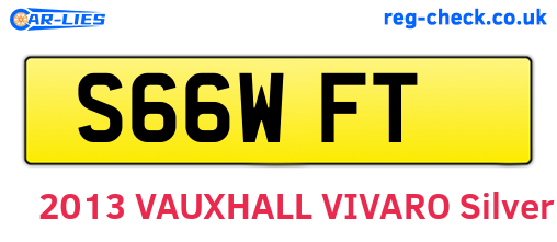 S66WFT are the vehicle registration plates.