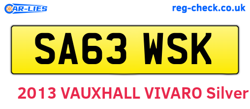 SA63WSK are the vehicle registration plates.