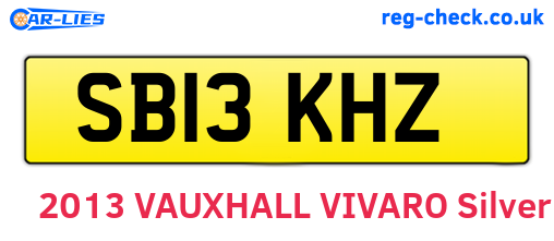 SB13KHZ are the vehicle registration plates.