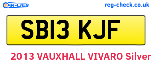 SB13KJF are the vehicle registration plates.