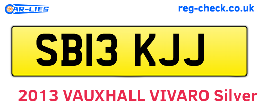 SB13KJJ are the vehicle registration plates.