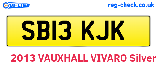 SB13KJK are the vehicle registration plates.