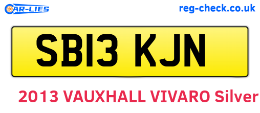 SB13KJN are the vehicle registration plates.