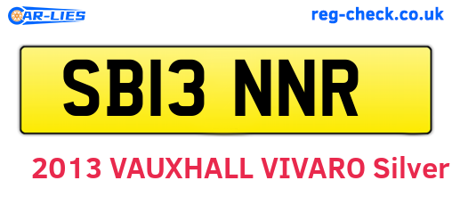 SB13NNR are the vehicle registration plates.