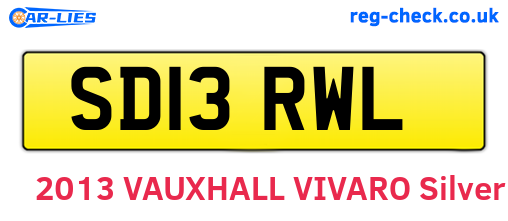 SD13RWL are the vehicle registration plates.