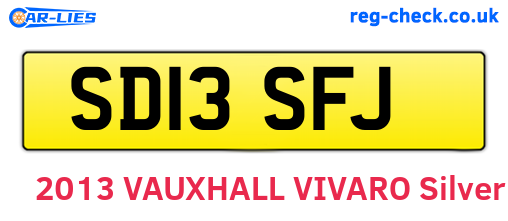 SD13SFJ are the vehicle registration plates.