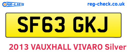 SF63GKJ are the vehicle registration plates.