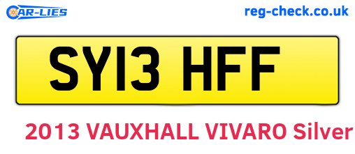 SY13HFF are the vehicle registration plates.