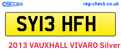 SY13HFH are the vehicle registration plates.