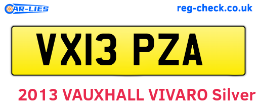 VX13PZA are the vehicle registration plates.