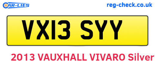 VX13SYY are the vehicle registration plates.
