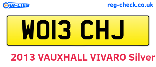 WO13CHJ are the vehicle registration plates.