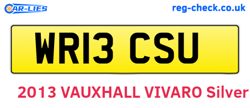 WR13CSU are the vehicle registration plates.