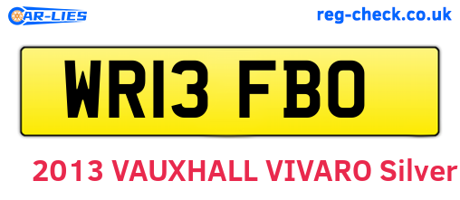 WR13FBO are the vehicle registration plates.