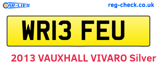 WR13FEU are the vehicle registration plates.