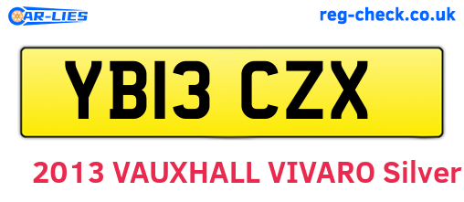 YB13CZX are the vehicle registration plates.