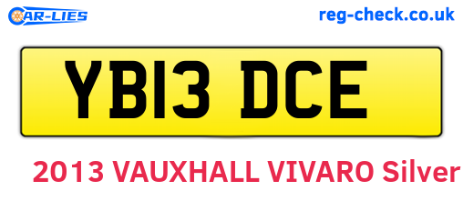 YB13DCE are the vehicle registration plates.