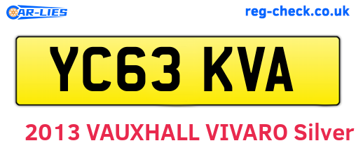 YC63KVA are the vehicle registration plates.