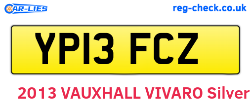 YP13FCZ are the vehicle registration plates.