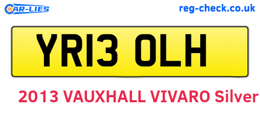YR13OLH are the vehicle registration plates.