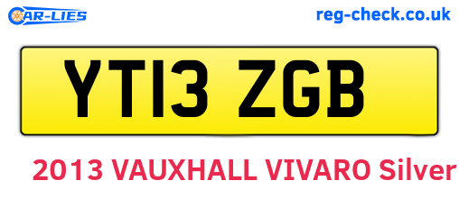 YT13ZGB are the vehicle registration plates.