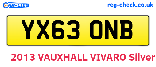 YX63ONB are the vehicle registration plates.