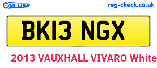 BK13NGX are the vehicle registration plates.