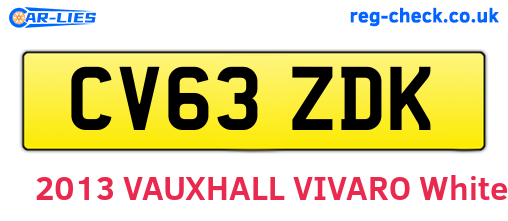 CV63ZDK are the vehicle registration plates.