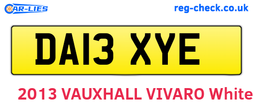 DA13XYE are the vehicle registration plates.