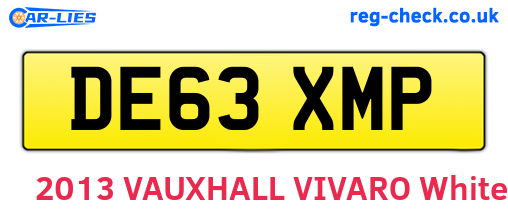 DE63XMP are the vehicle registration plates.